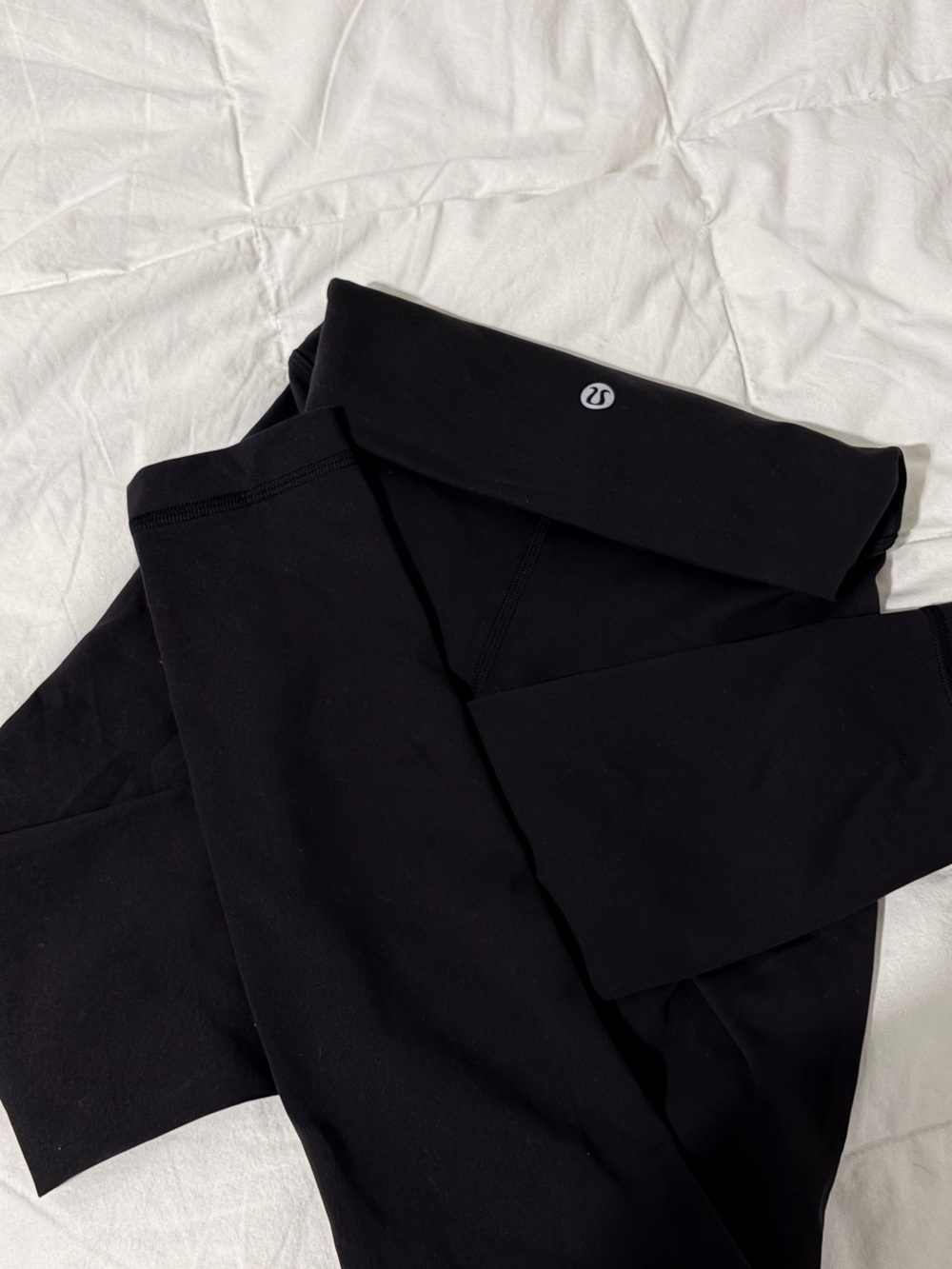 lululemon athletica Black Fold-Over Waist Leggings